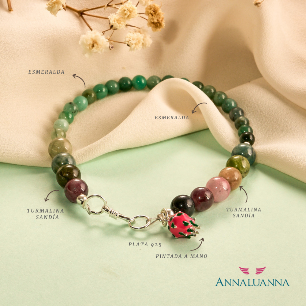 Pulsera Turmalina Sand A Piedras Originales Annaluanna Joyas