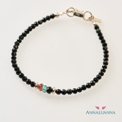 pulsera con turmalina negra y turmalina sandía