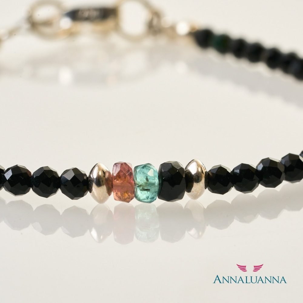 pulsera con turmalina negra y turmalina sandía