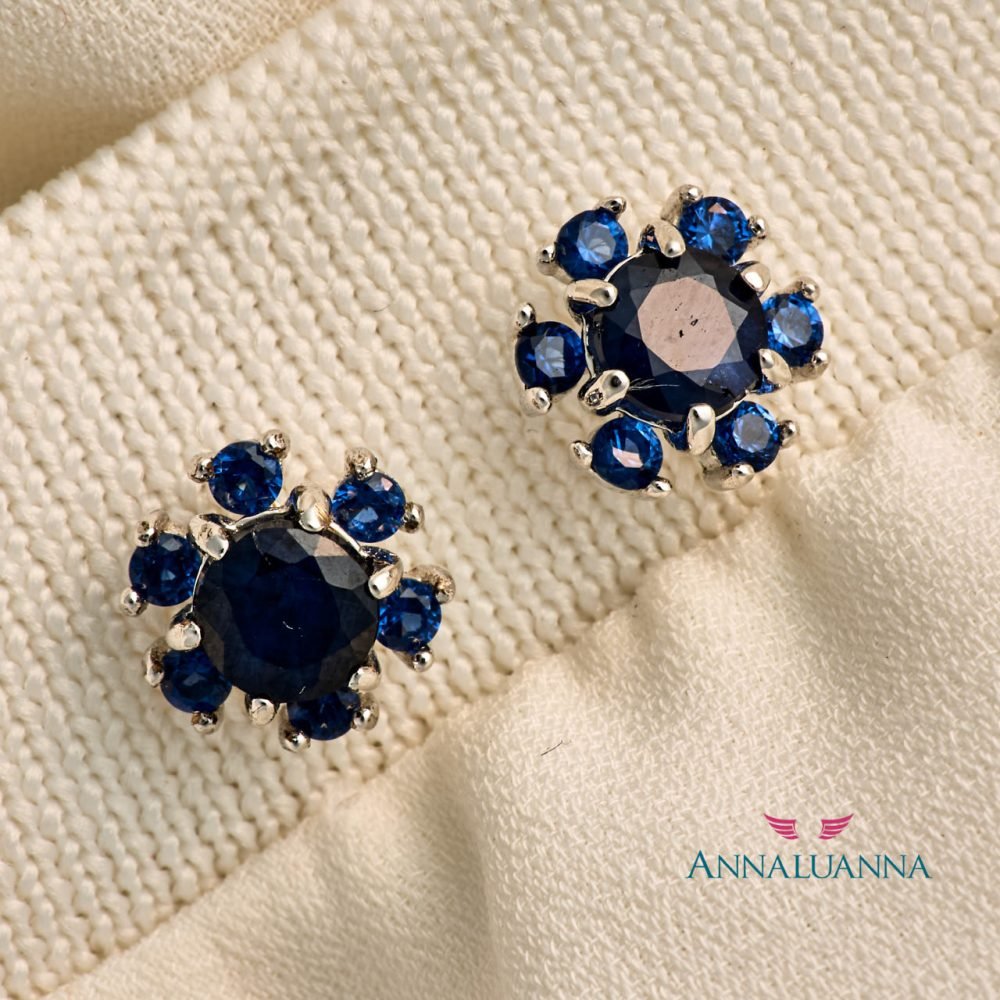 annaluanna joyas Aretes Flora Azul Zafiro