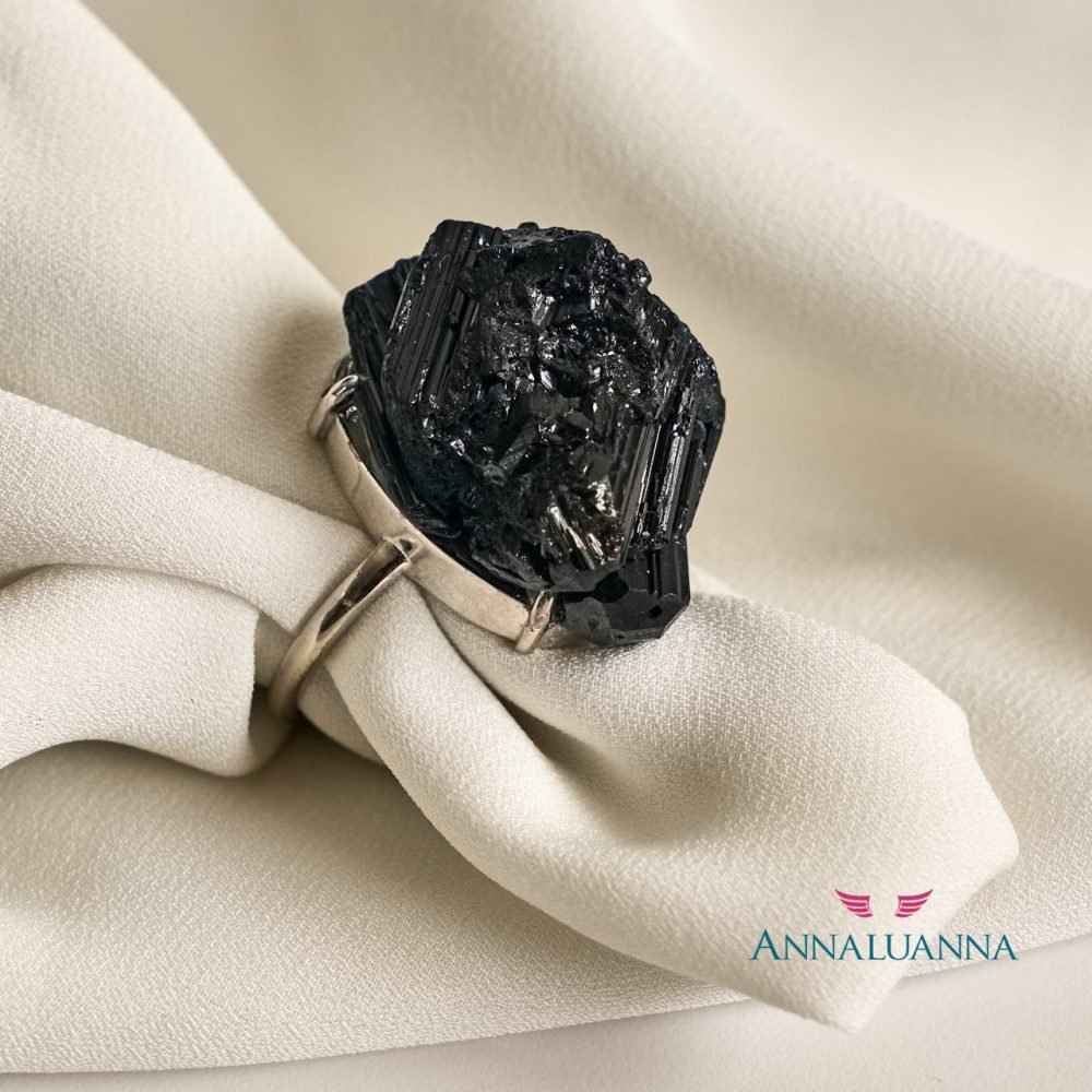 annaluanna joyas Anillo Turmalina en Bruto con plata 925 32