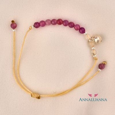 pulsera hilo amuleto ruby y plata 925