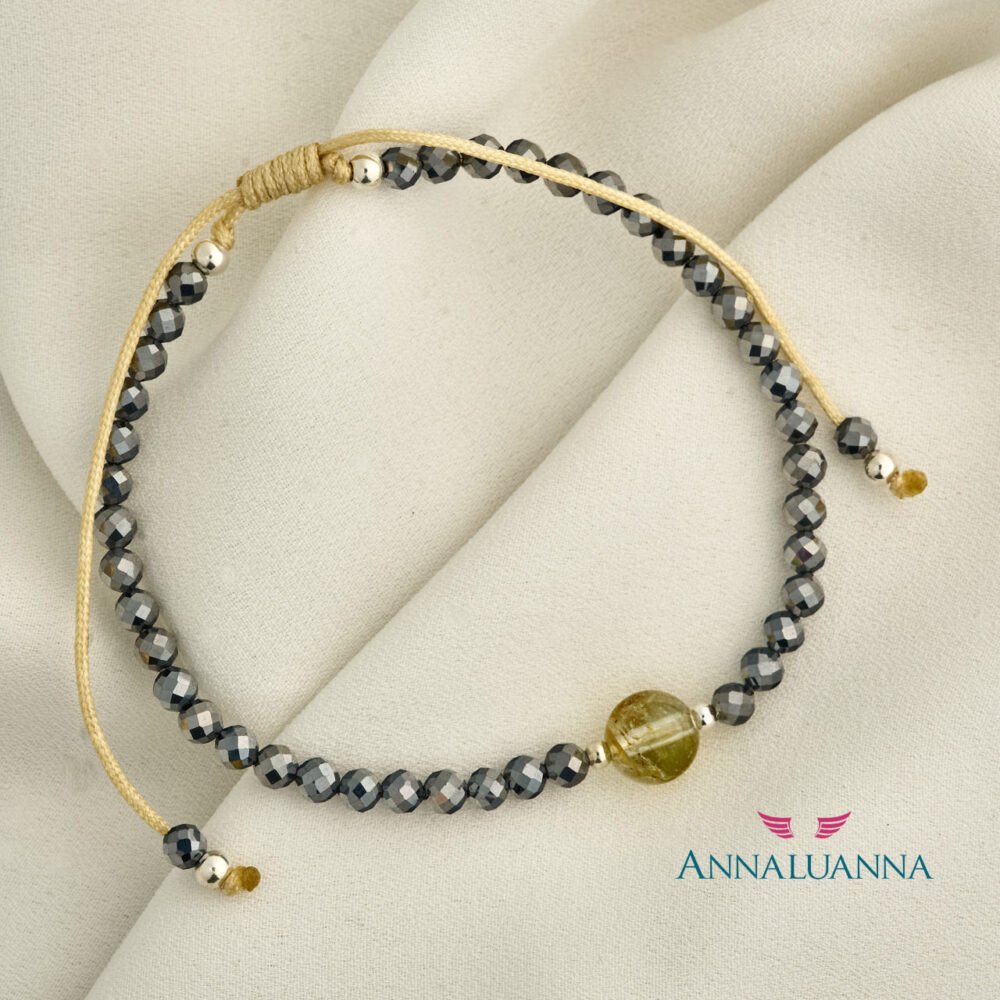 PULSERA HILO TERAHERTZ CON TOPACIO AMARILLO