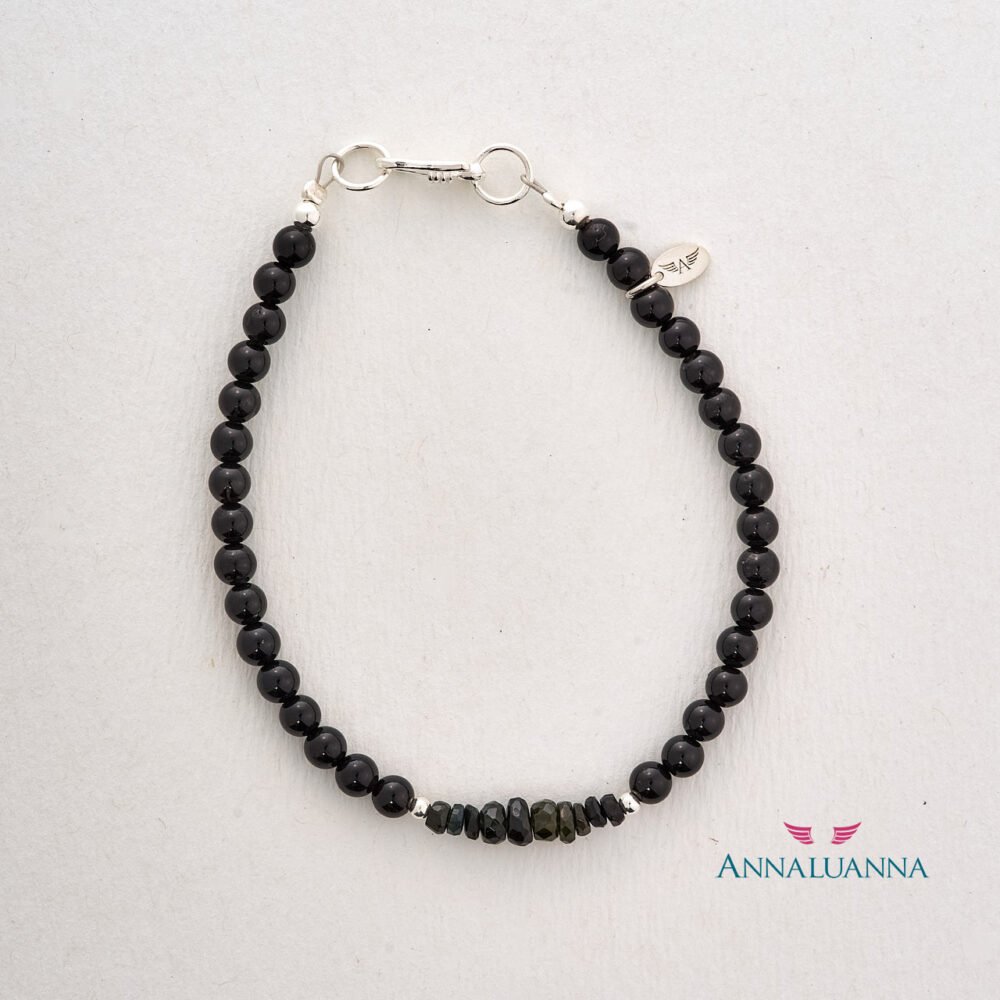pulsera con turmalina negra y plata 925