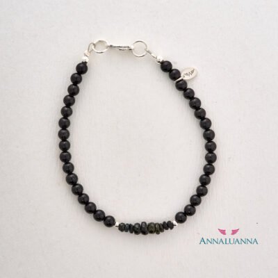pulsera con turmalina negra y plata 925