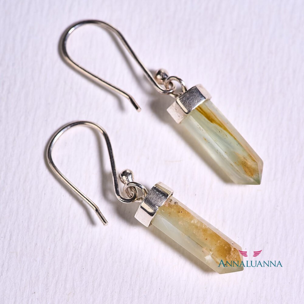 aretes anzuelo punta de ópalo andino y plata 950