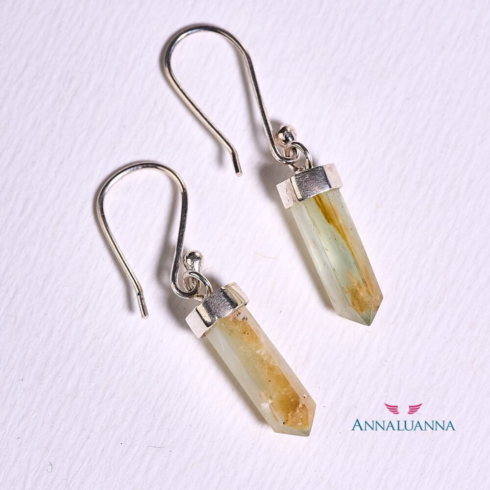 aretes anzuelo punta de ópalo andino y plata 950