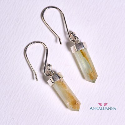aretes anzuelo punta de ópalo andino y plata 950