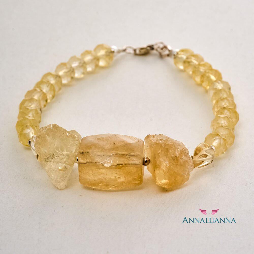 pulsera con citrino natural y plata 925