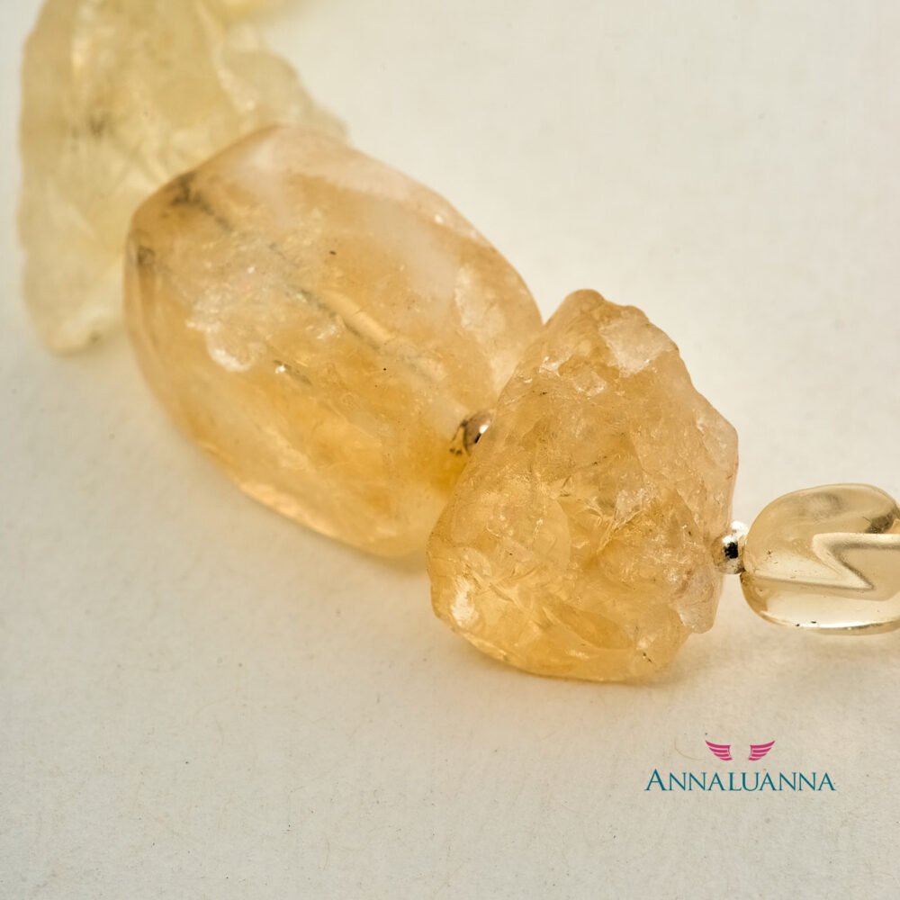 pulsera con citrino natural y plata 925