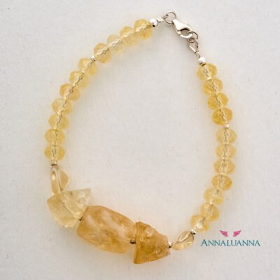 pulsera con citrino natural y plata 925