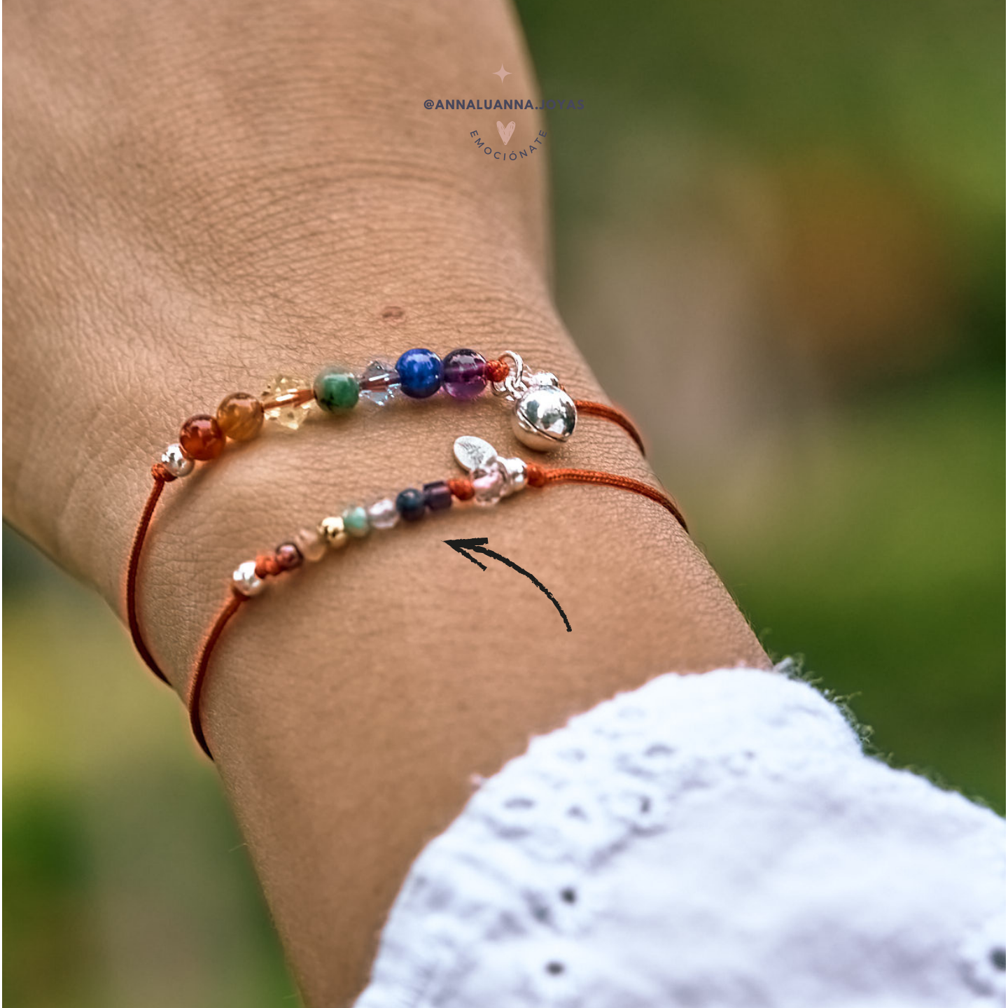 Pulsera hilo Chakras Luz divina 3 pulsera hilo chakras con piedras naturales y gold filled 14 kilates