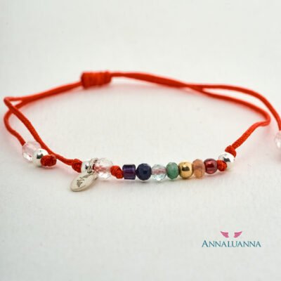 pulsera hilo chakras con piedras naturales y gold filled 14 kilates